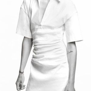 ZARA RUSTIC RUCHED DRESS XS